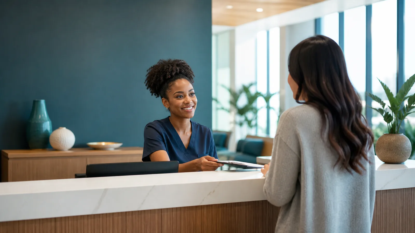 Patient scheduling a wellness appointment at Ideal Wellness in Baltimore