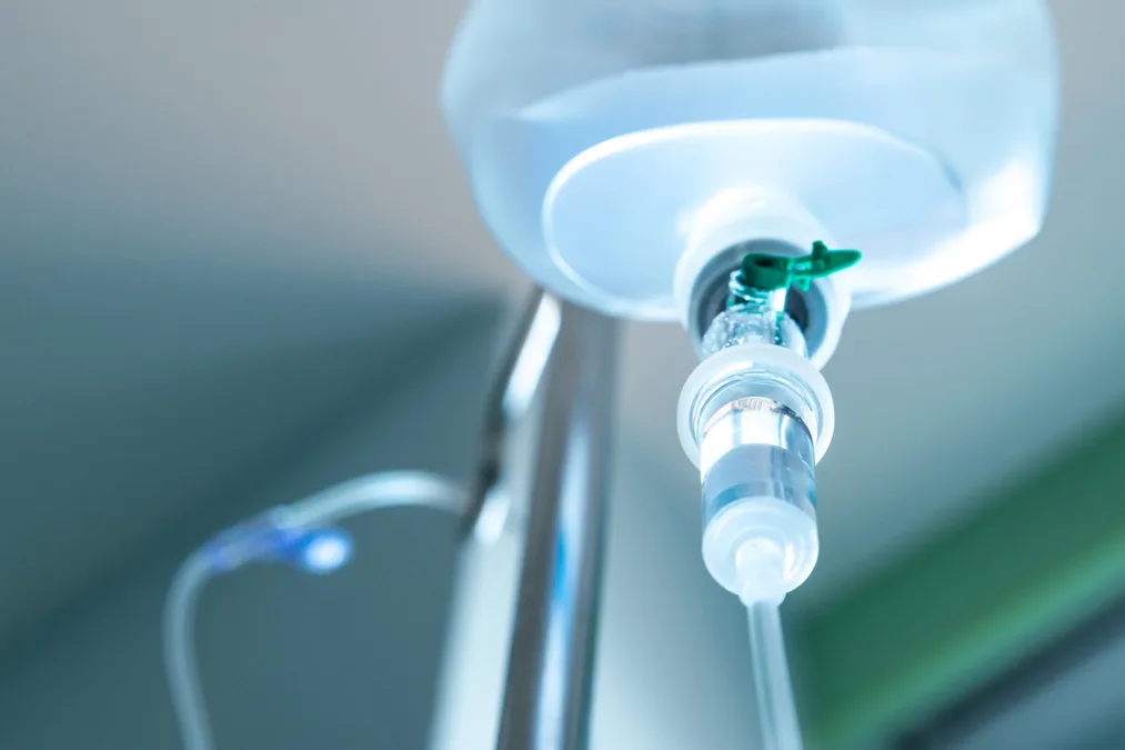 IV hydration and recovery infusion set up for a patient at Ideal Wellness in Baltimore